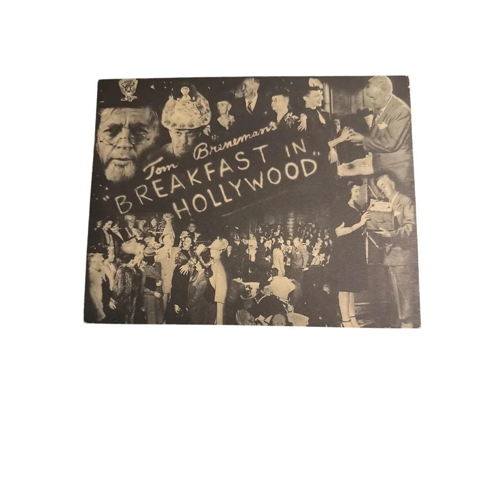 Breakfast in‎ Hollywood Souvenir Oversized Postcard Autograph Jack McElroy 1940s